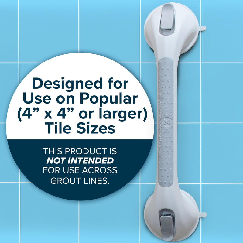 SlipX Solutions 17” Safe Grip Shower Grab Bar, Extra Long Suction Cup Handicap Grab Bars for Seniors, Heavy Duty PryLock Suction Cups for Bathtub, Bathroom Accessories No-drill No Tools Removeable (2) 2