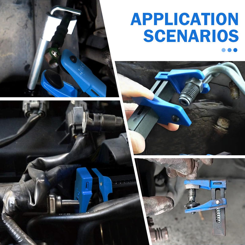 4 PCS Car Brake Line Clamp, Car Brake Oil Line Plug Tool, Automatic Fluid Stop Clamp Set, Universal for Most Cars (Blue)