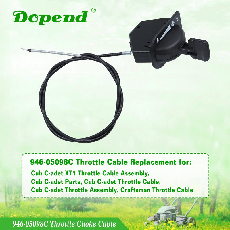 946-05098C Throttle Choke Cable for Cub Cadet XT1 Throttle Cable Assembly, Replaces Cub Cadet Throttle Cable 954-05098A, 954-05098B, 754-05098A 946-05098C
