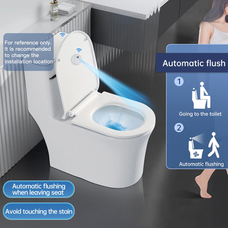 Automatic Toilet Flusher Kit, Touchless Motion Sensor Flush for Toilet, 12” Sensor Range, Battery-Powered, Easy Install, Compatible with Most Toilets CN27B KERDE