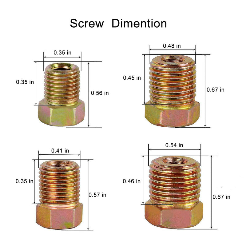 MuHize Upgraded Brake Line Tubing Kit - 25 Ft. of 3/16 Copper Coated Flexible Tube, Roll 25 ft 3/16" (Includes 16 Fittings) Gold