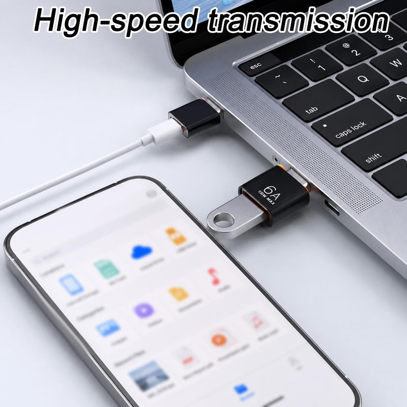 10pcs USB to USB C Adapter, USB A to C OTG Converter (Black) | Aluminum Alloy USB A to USB C Adapter Combo Pack Supports OTG Charging & Data Transfer for Devices