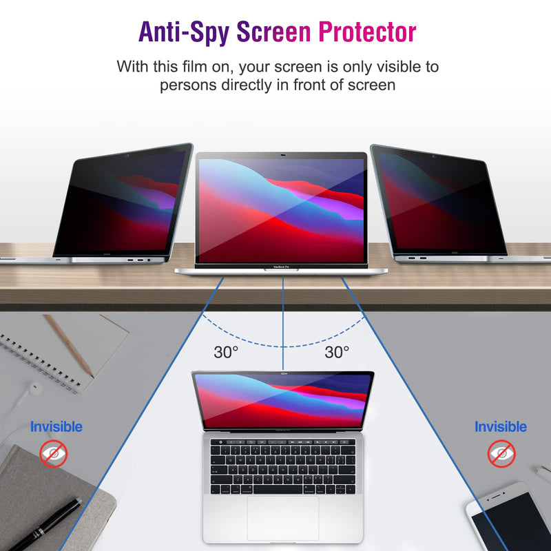 ProCase Privacy Screen Protector, Anti-Spy Tempered Glass Tinted Screen Film Guard for MacBook Air 13 2020 2019 2018 / MacBook Pro 13 2022 2020 2019 2018 2017 2016