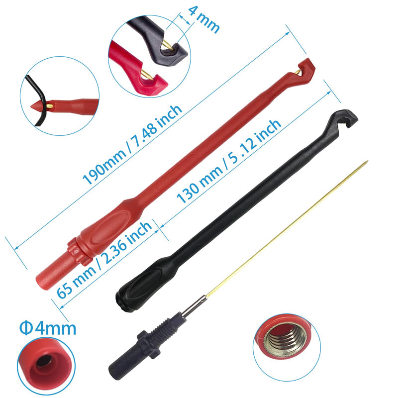 28PCS Multimeter Test Leads Kit with 6 Pockets Roll Up Tool Bag, Replaceable Wire Piercing Probes, Alligator Clips, Test Hook Clips, Test Tweezer for Digital Electrical Multimeter Testing