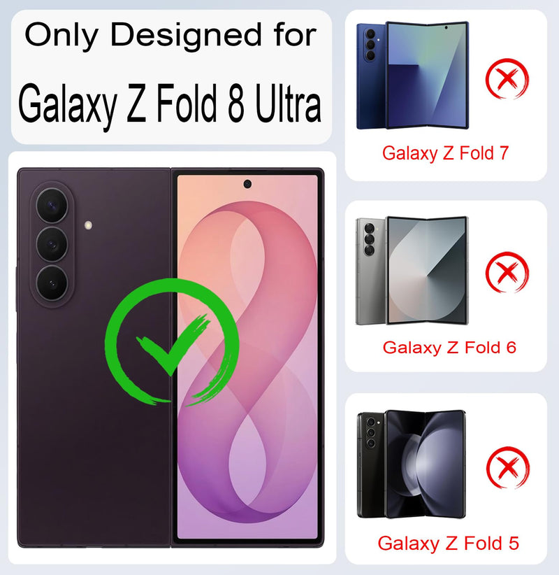 for Samsung Galaxy Z Fold 8 Ultra Magnetic Case with Kickstand | Screen Protecto＆Hinge Protection,Full-body Case Compatible with Magsafe,Slim Shockproof Cover for Galaxy Z Fold8 Ultra,Purple Purple