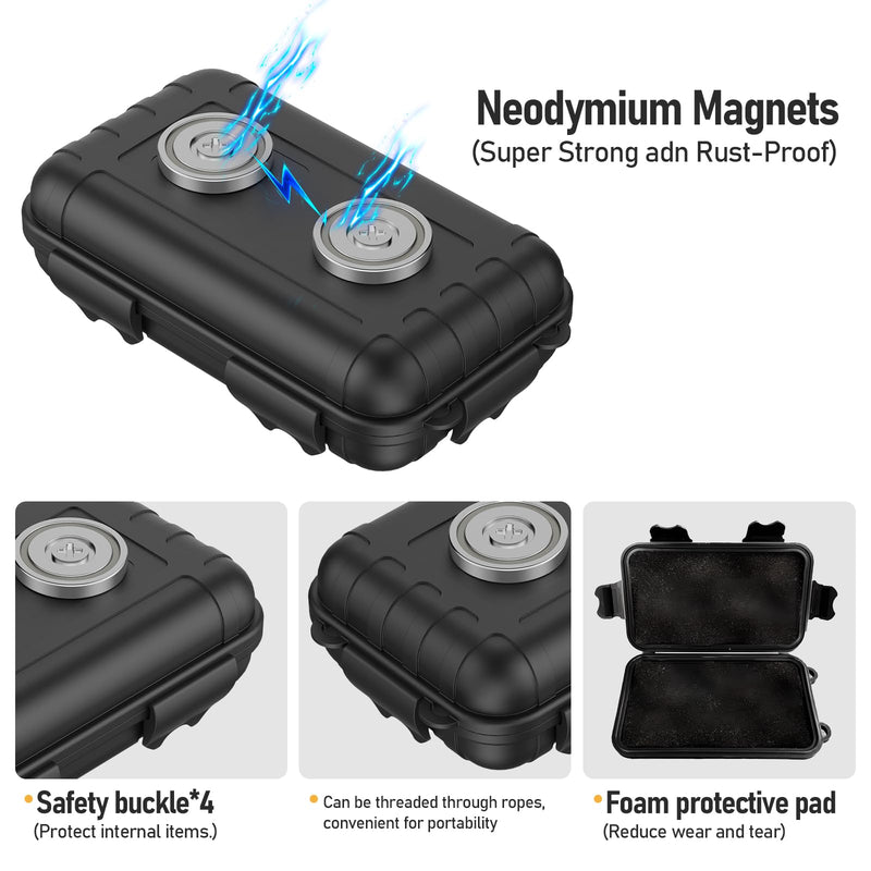 Magnetic Key Box,Magnetic Key Holder Under car,Magnetic Key Cabinets,Key Holder Magnetic,Hide a Key Magnetic Holder,Waterproof Magnetic Key Hider Outdoor Black STANDARD