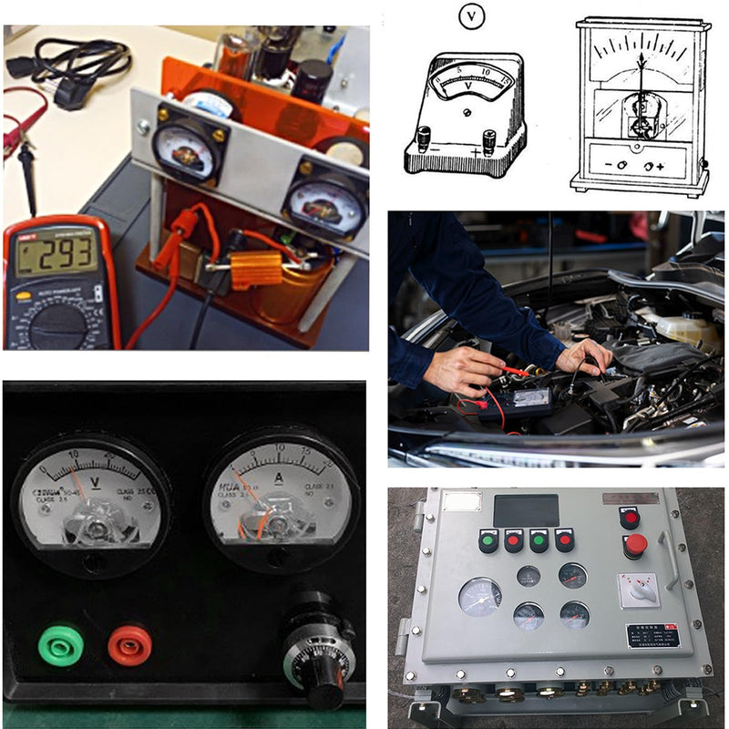 Analog Dial Panel Meter Voltmeter Gauge SO-45 DC 0-5V Round Current Measuring Ammeter