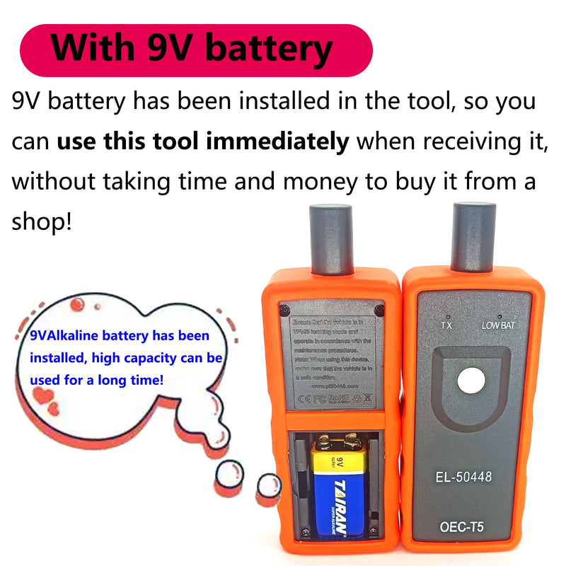 Chevy TPMS Relearn Tool with Battery GM TPMS Relearn Tool Chevy TPMS Reset Tool TPMS Programming Tool for GM Chevrolet Cadillac Buick GMC Tire Pressure Sensor Reset Tool EL 50448