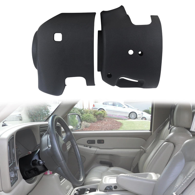  [AUSTRALIA] - Upper & Lower Steering Column Trim Cover Kit Compatible with 2001-2002 Chevy Tahoe Suburban Silverado GMC Yukon Sierra Replaces 26078127 Fit for 2001-2002