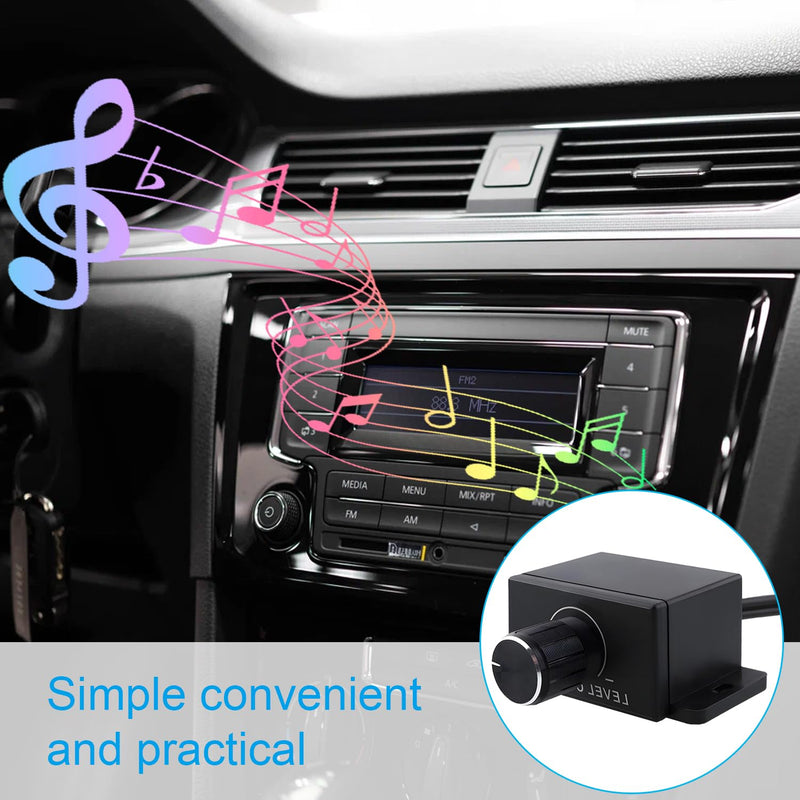 Universal RCA Car Amplifier Level Controller,RCA Audio Adjuster Level Audio Bass Control Knob,Suitable for Cars,Motorcycles,Speakers and Home Theaters