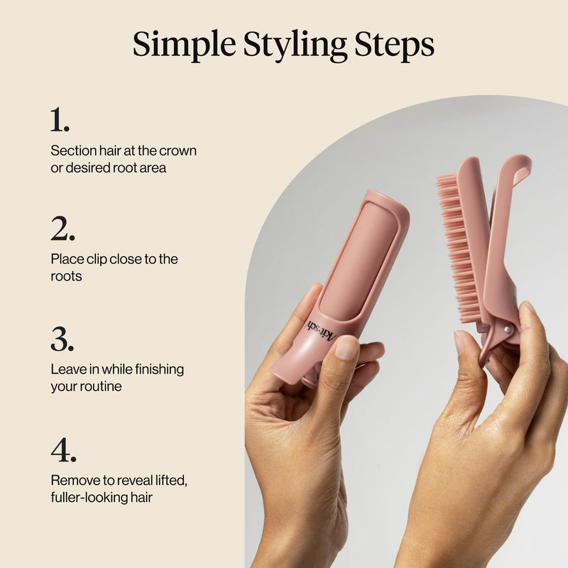 Kitsch Volumizing Hair Clips for Styling for Women 2pcs - Terracotta | Hair Rollers for Women, Volumizing Hair Products, Hair Roller Clips for Effortless & Frizz-Free Curls That Last