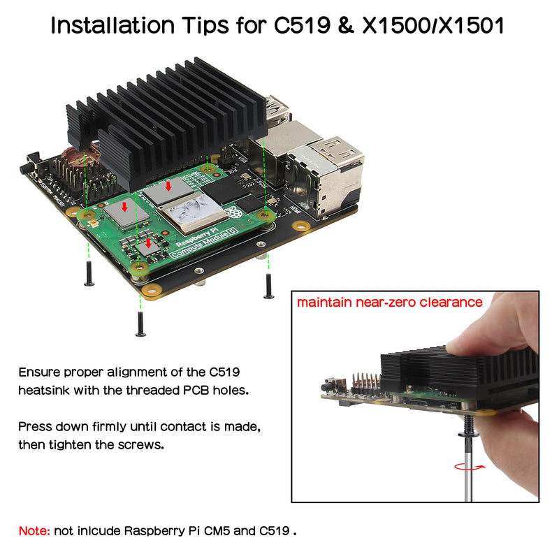 Geekworm X1501 CM5 IO Carrier Board for Raspberry Pi Compute Module 5 Support Dual M.2 NVMe SSD|1GbE + 2.5GbE Ethernet Ports