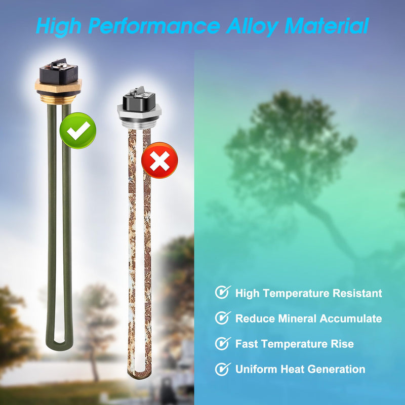 CozyCabin 520900 RV Water Heater Element Kit for Suburban SW4DE SW6DE SW6DEL SW10 SW10DE SW10PE SW12DE SW12DEL Suburban Rv Water Heater Parts, 120V 1440W, Heating Element with Wrench Socket Model-B