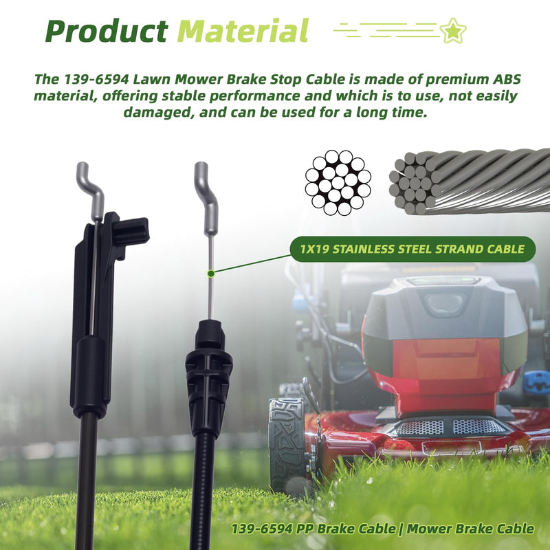 139-6594 PP Brake Cable,Mower Brake Cable Compatible with Toro 22 inch Flex-Force Recycler Lawn Mower fitsToro 21462 21464 21465 21466Fits 55cm Recycler Lawn Mower