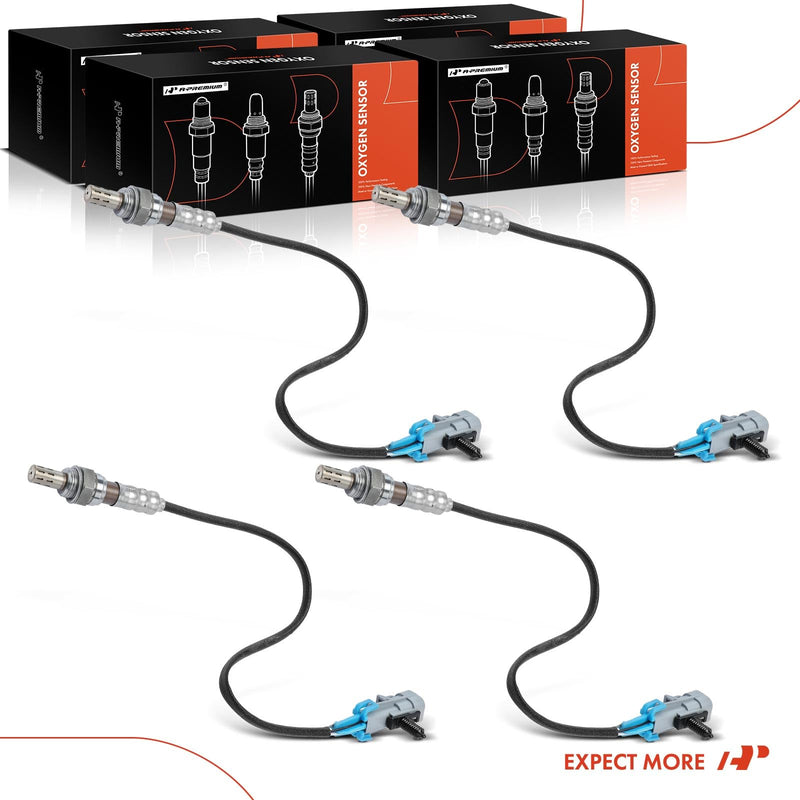 A-Premium 4Pcs O2 Oxygen Sensor Upstream and Downstream Compatible with Cadillac, Chevy & GMC Models - Escalade, Silverado 1500 04-05, Suburban 1500 03-04, Tahoe, Sierra 1500 03-05, Yukon 03-04 - 5.3L