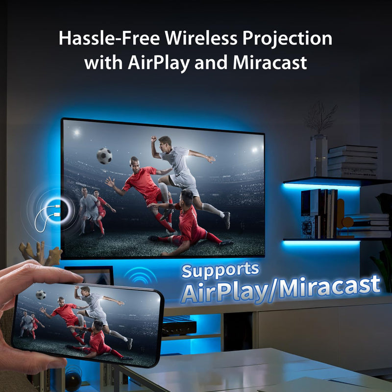 j5create ScreenCast Mini Wireless HDMI Transmitter and Receiver, 1080p@60Hz 5G+2.4G Low Latency FHD Wireless Display Adapter for Streaming from Laptop/Tablet/Phone to TV/Monitor/Projector (JVAW65)