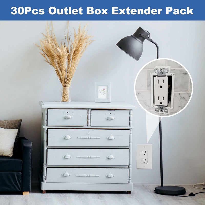 Alrens 30PCS BE1-2 Electrical Outlet Box Extenders with 60 Screws, 1-Gang Box Extender, Single Gang Box Extender 1 Gang Power Switch Receptacles Accessories