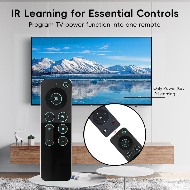 Air Mouse with Backlit Keyboard, Bluetooth & 2.4G | Rechargeable USB-C • 7-Color Backlit • 6-Axis Gyro • IR Learning • Android TV, PC & Smart TV Compatible