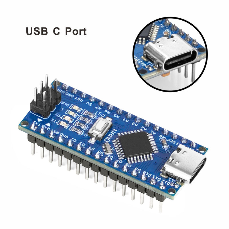 OSOYOO Nano Board with USB-C and Nano I O Shield,Breakout Board with GPIO Status LED