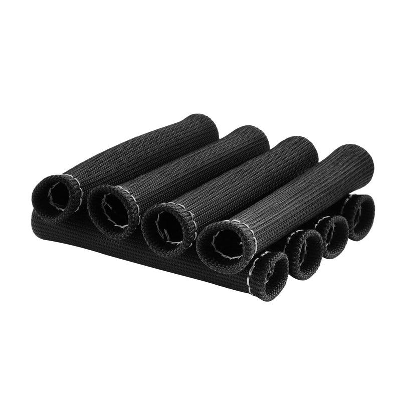 JDMSPEED 8PCS Black 1200° Spark Plug Wire Boots Heat Shield Protector Sleeve Cover Replacement for SBC BBC 350 454 6 Inch
