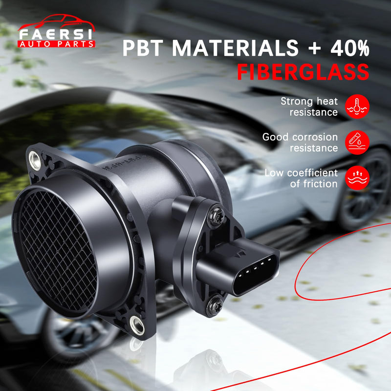 FAERSI Mass Air Flow Sensor Meter MAF 06A906461A 861005 0280218002 Replacement for Volkswagen 1999 2000 2001 VW Golf J-etta; 1998 1999 2000 2001 VW Beetle; 2003 VW Golf