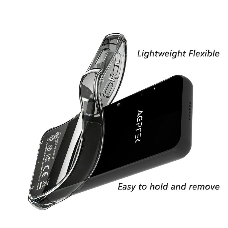 for AGPTEK 64GB M3 2.4 inch MP3 Player Case Clear Black | Protect Against Drop, Lightweight Flexible but Durable, Anti-Slip Shockproof Protective Cover