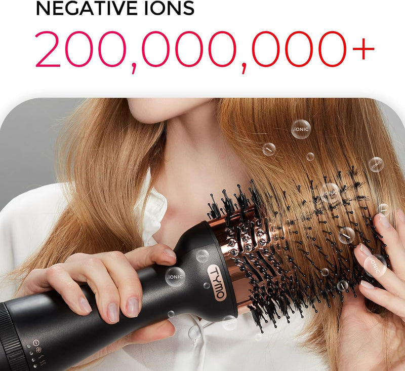 TYMO Hair Dryer Brush Blow Dryer Brush in One, 4 in 1 Ionic Hairdryer and Styler Volumizer with Oval Titanium Barrel, Hot Air Straightener for Smooth Frizz-Free Blowout, Gold