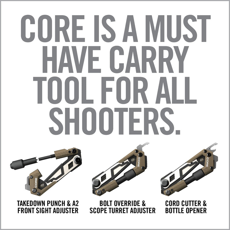 Real Avid Gun Multi Tool CORE: Tactical Rifle Tool & EDC Tools, Gun Accessories & Utility Tool Kit for Gun Maintenance, Includes Carbon Removal Tool & Front Sight Adjuster, 15