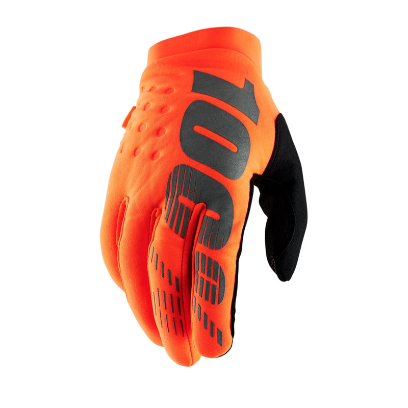 100% Brisker Cold Weather Motocross & Mountain Bike Gloves Adult Large Fluo Orange/Black