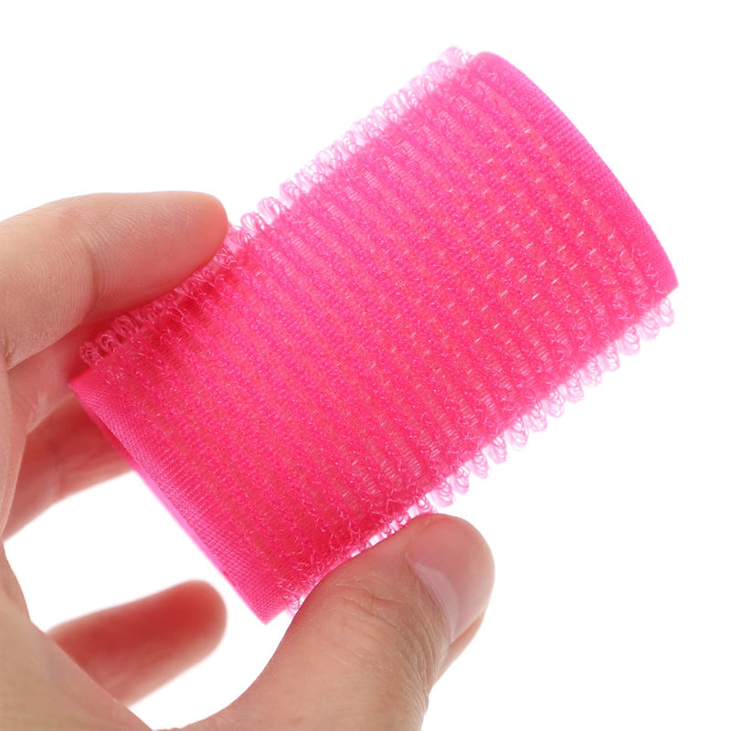 Minkissy 8pcs Self Adhesive Sponge Hair Rollers Medium Heatless Self Grip Foam Curlers Hair Styling Tools for Volume Bounce, Comfortable Sleep-in Curling Tools for Women Girls Pink