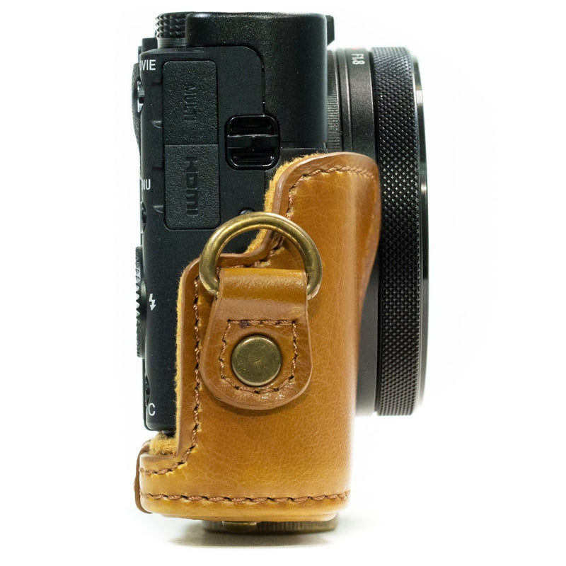MegaGear Ever Ready Protective Leather Camera Case, Bag for Sony Cyber-Shot DSC-WX500 Digital Camera (Light Brown) (MG601) One Size Light Brown