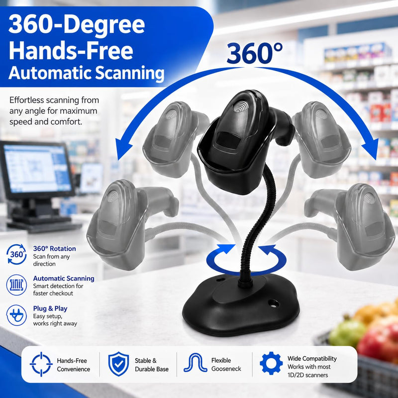 Universal Barcode Scanner Holder [New Version 2026] for Symbol Zebra DS2208 DS2278 DS4308 DS4608 DS8108 DS2208 Stand Holder (1) 1