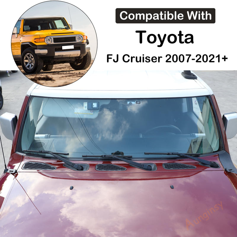Car Front Hood Air Vent Cover Fit Toyot@ FJ Cruiser 2007-2021 Car Front Engine Vent Protection Mesh Cover Exhaust Port Air Vent Cover Engine Air Outlet Protection Net Cover Trim Exterior Accessories Hood Air Vent Cover-Black