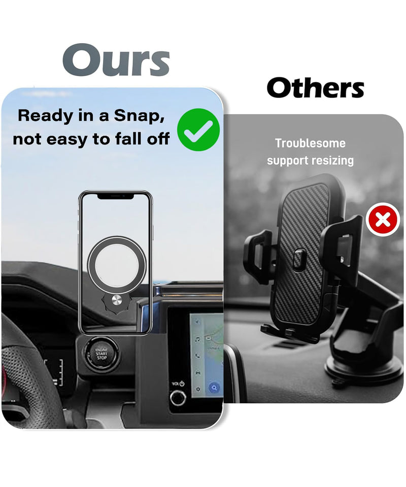 Car Phone Holder for Toyota Tacoma 2024-2026/4Runner 2025-2026 Accessories | 8" Screen Clip MagSafe Strong Magnetic Cell Phone Mount,Dual Slots Holders for Driver& Passenger,with Dashboard Storage Tray for 2024-2026 Tacoma/2025-2026 4Runner(8" Screen)