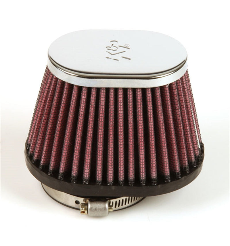 K&N Universal Clamp-On Air Intake Filter: High Performance, Premium, Replacement Air Filter: Flange Diameter: 2.125 In, Filter Height: 2.75 In, Flange L: 0.625 In, Shape: Oval Straight, RC-0981, Black