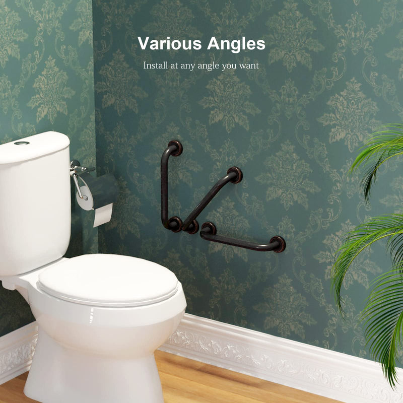 12 Inch Anti Slip Bronze Shower Grab Bar Oil Rubbed Black,ZUEXT Antique Brass Bathroom Grab Bar, Knurled Bathroom Balance Bar,Safety Hand Rail Support Handicap Elderly Injury Senior Assist Bath Handle 12IN-1P