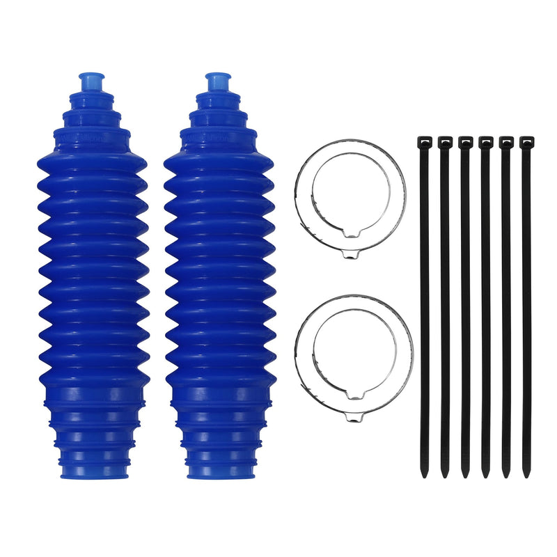 Universal Steering Rack and Pinion Tie Rod Boots, Silicone Bellow Boots with 2 Pieces Gaiter Pinion Boots, 4 Pieces Locking C-Clamps and 6 Pieces Cable Ties, Blue