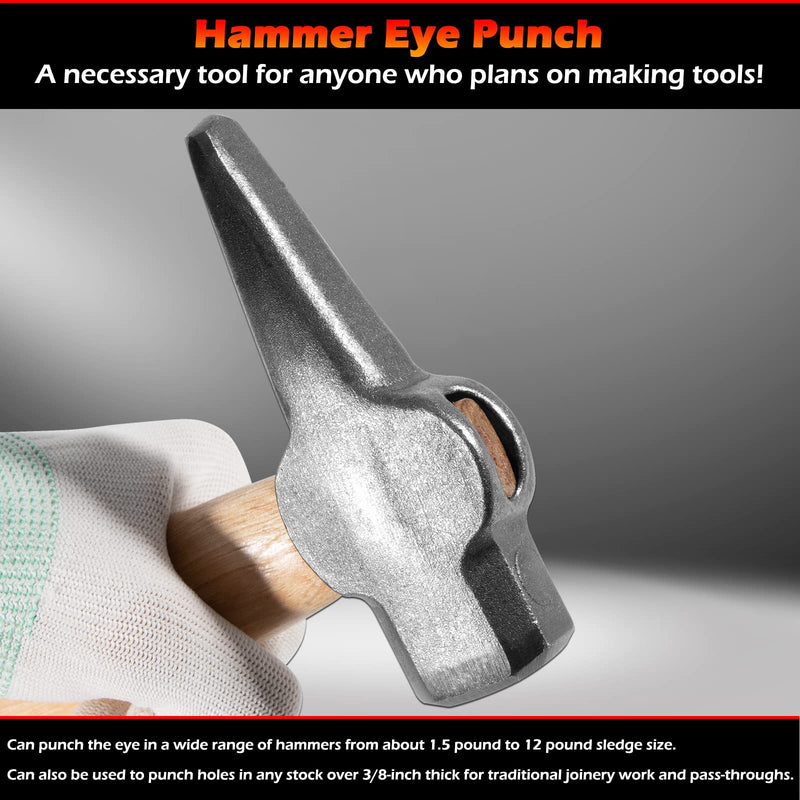 Blacksmith Hammer Eye Punch Top Tools Used with a Striker Ideal for Hot Forging