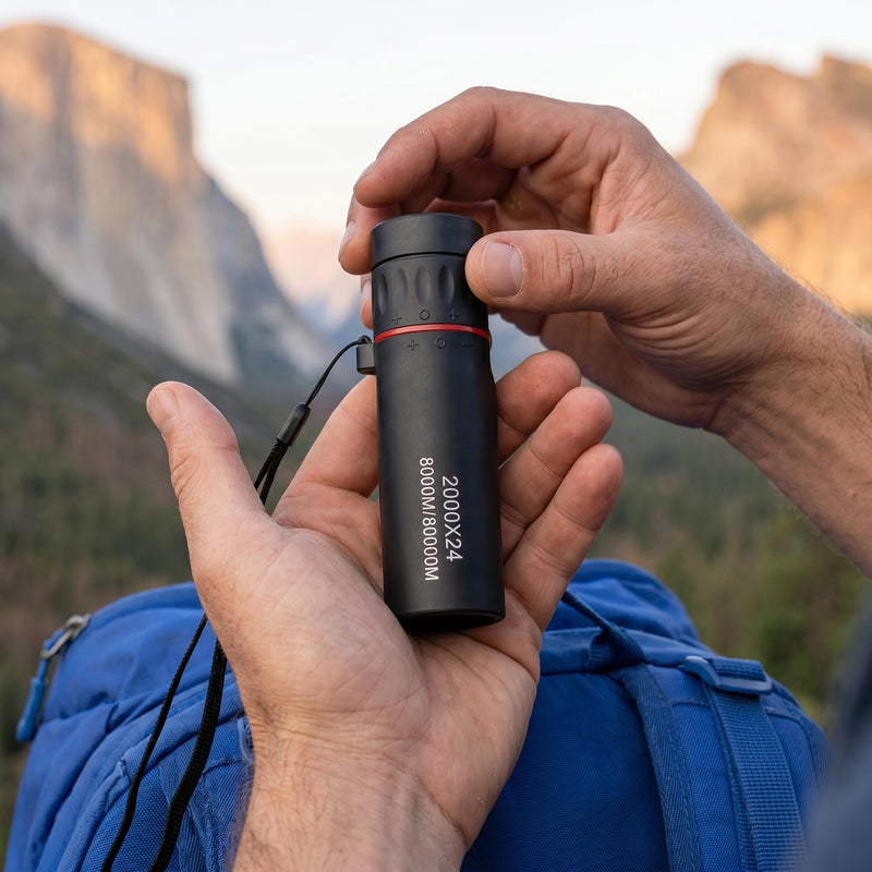 Mini Monocular Telescope – 2000x24 HD High Power for All Ages | Compact optics, for stargazing, hunting, hiking, wildlife & travel, good gift for outdoor enthusiasts, black