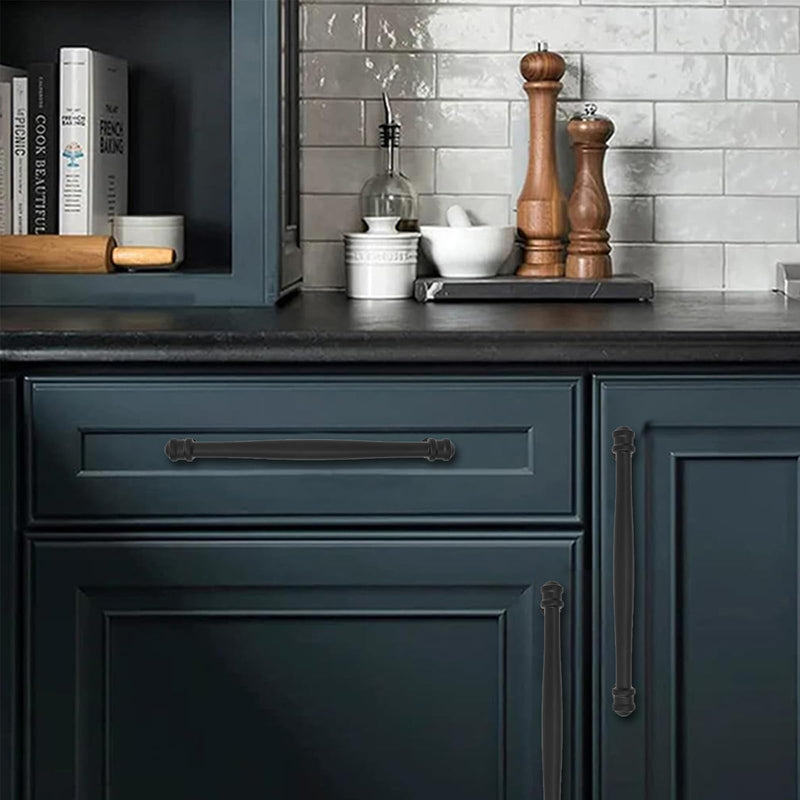10 Pack 3-3/4 inch(96mm) Center to Center Black Cabinet Pulls Solid Cabinet Hardware Heavy-Duty Drawer Pulls Kitchen Handles for Cabinets Cupboard Handles 3-3/4 inch(96mm)Center to Center 10 Pack