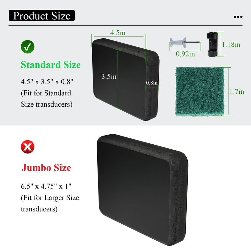 Transducer Mounting Plate, Marine-Grade Mounting Board (64.5"x3.5"x 0.75") | For Large 3D Scan Transducers, For Stern Saver Transducer Mount, Screwless installation, Easy to install, premium materials Standard Black