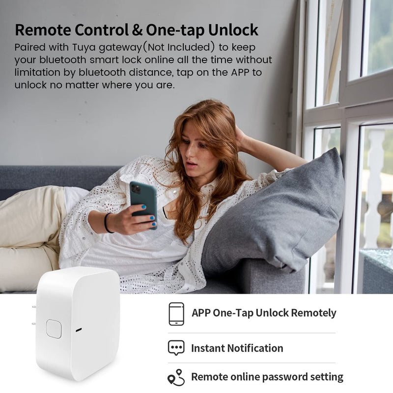Wi-Fi Gateway for Tuya Smart Door Lock, Wi-Fi Bridge for Bluetooth Lock Remotely Control with Tuya/SmartLife App, Gateway Smart Hub Remote Control for Door Locks