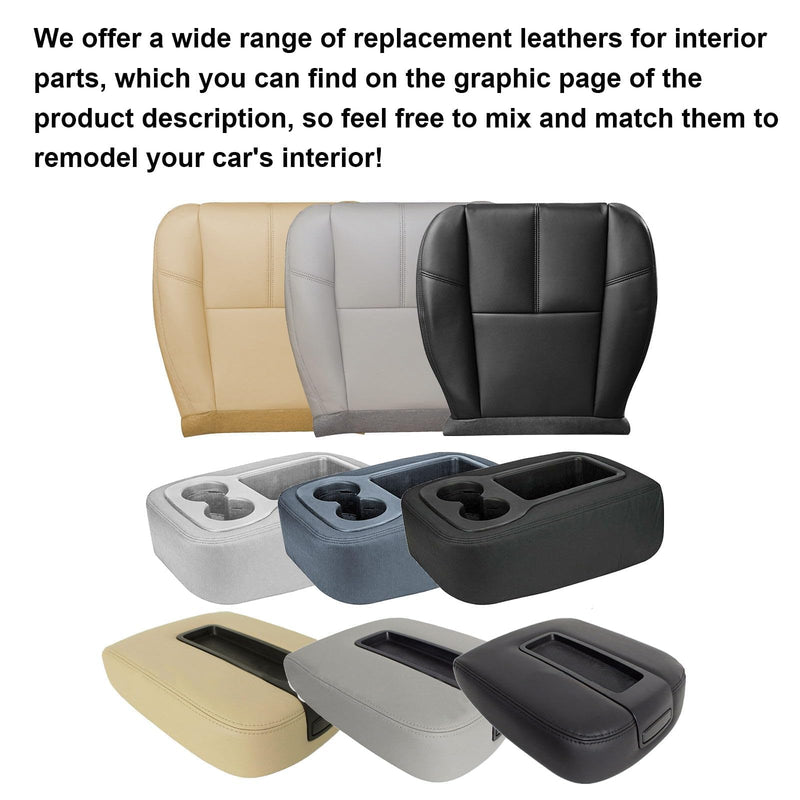 GXARTS Driver or Passenger Side Bottom Replacement Leather Seat Cover Black Compatible with Chevy Avalanche Silverado Suburban Tahoe GMC Sierra Yukon 2007 2008 2009 2010 2012 2013 2014