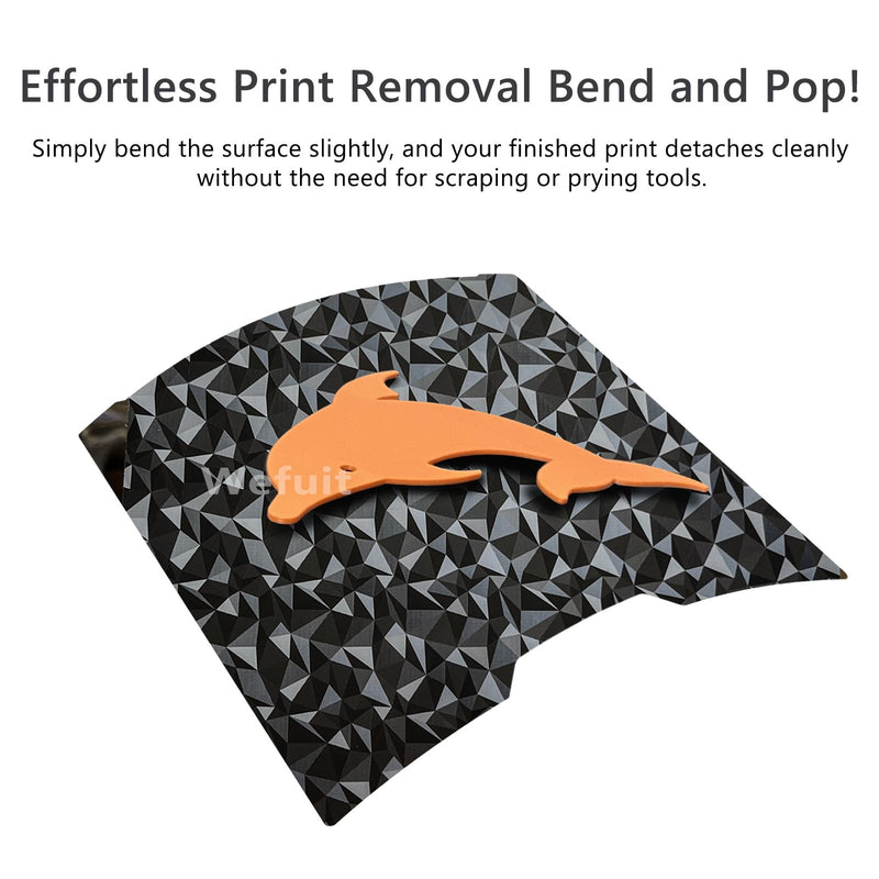 Carbon Fiber + Diamond Hot Bed for Bambu Lab H2D/H2S Build Plate 355x346mm Double Sided PEO PET Build Plate Flexible Removable Spring Steel Heated Bed Printing Platform for Bambus H2D/H2S 3D Printer PEO+ PET