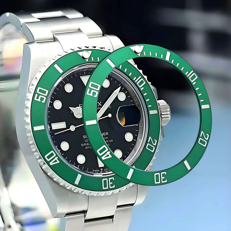 Ceramic Bezel Insert Replacement For Rolex Submariner 116610 114060 116613 116618 38mm 3pcs (Black+Blue+Green)