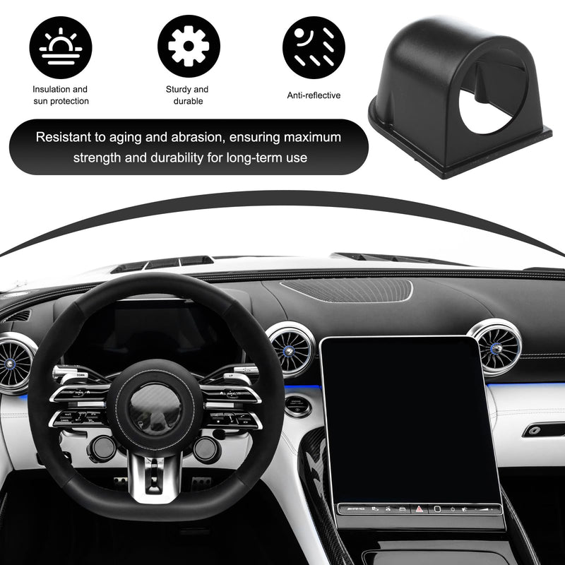 Car 2" 52mm Single Hole Dash Gauge Pod Holder, Single Gauge Swivels 360 Degrees Dashboard Pod Mount, Universal ABS Plastic Housing Pod Meter Cup Gauge to Vehicle's Dash