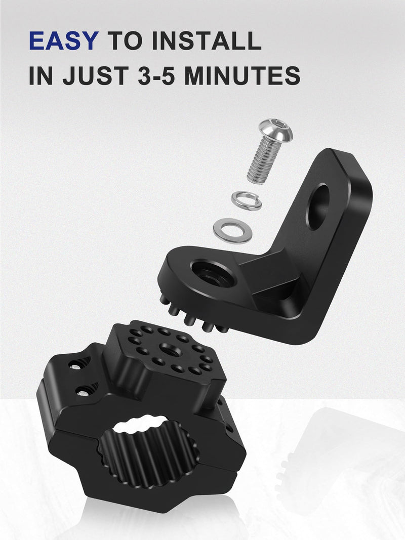 Whip Light Mounts for ATV, Quad Light Mounts Fit 0.875", 1", 1.125" Rack Bars and Bandlebars, Adjustable Mount Made of Alloy Aluminum, Easy Installation (2 pcs Black)