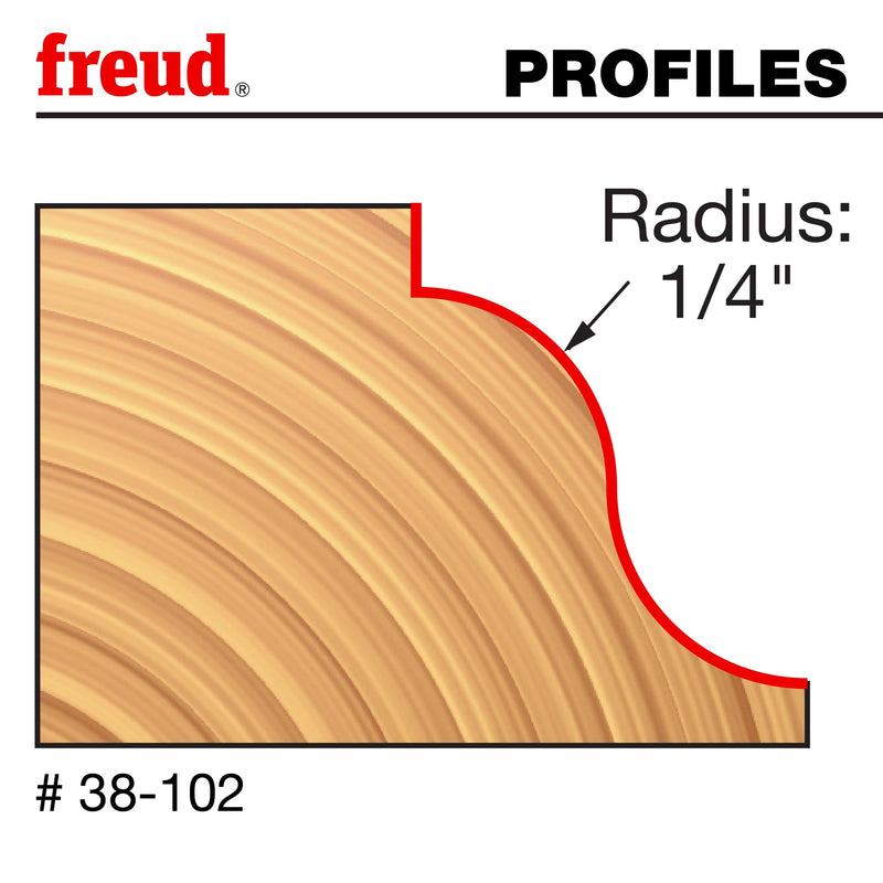 Freud 38-102: 1-3/8" (Dia.) Roman Ogee Bit with 1/4" Shank