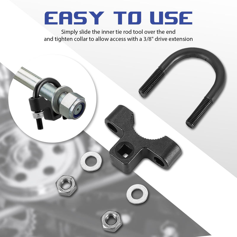 DASBET Inner Tie Rod Removal Tool 3/8" Universal Low Profile Tool for Inner Tie Rod Ball Joint Removal and Installation