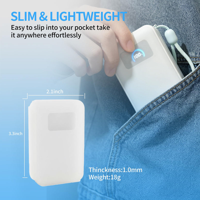 Semi-Transparent Silicone Case for Anker Nano A1638, Slim & Anti-Scratch | Case for Anker Nano 45W/10000mAh, Check battery & flight icons without removing case, Slim fit for daily use & travel